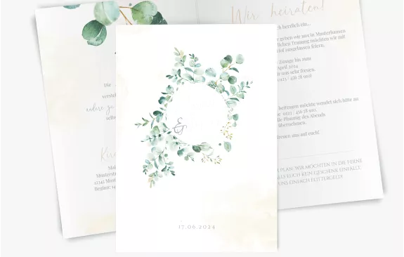Hochzeitskarte Eukalyptus – Greenery Klappkarte Hochzeitskarte Eukalyptus – Greenery Klappkarte