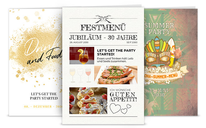 Vorlagen Menükarte Geburtstag