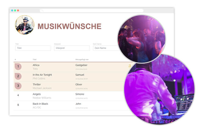 Musikliste für Geburtstagsfeier erstellen